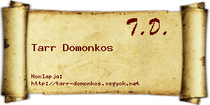 Tarr Domonkos névjegykártya